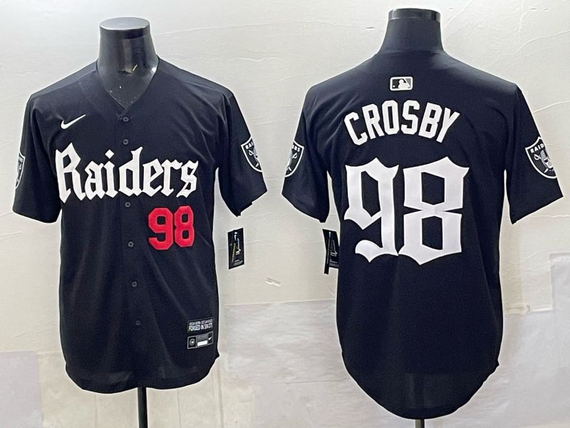 Men 2025 Oakland Raiders #98 Crosby Black 6th generation Joint Name Nike Limited NFL Jersey style 03